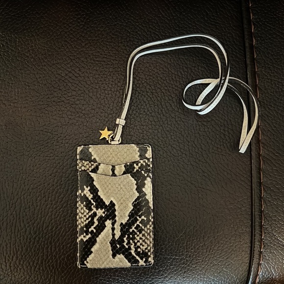 SALE!! Jimmy choo Python printed leather lanyard necklace card holder wallet NEW - Picture 6 of 6